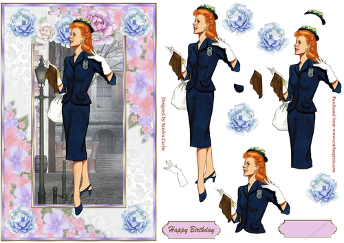 Fashion Lady of Style Decoupage Topper 