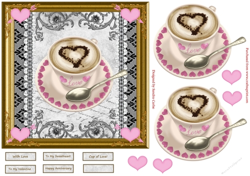 Cup of Love Decoupage Topper