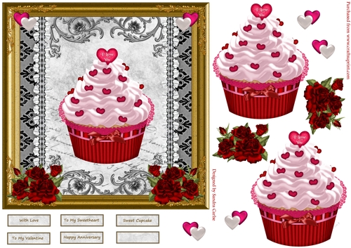 Sweet Cupcake Decoupage Topper