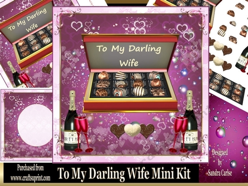 To My Darling Wife Chocolates Decoupage Topper Mini Kit