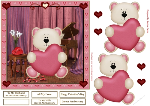 Happy Valentines Day/Anniversary Decoupage Topper