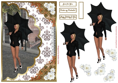 Under my Umbrella Decoupage Topper