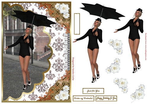 Under my Umbrella Decoupage Topper 1