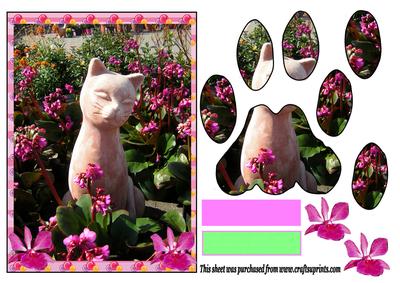 Floral Cat Decoupage