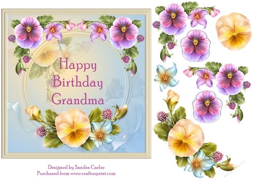 Happy Birthday Grandma Floral Topper