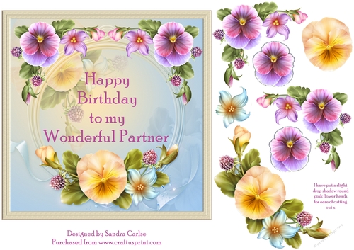 Happy Birthday Partner Floral Topper 1