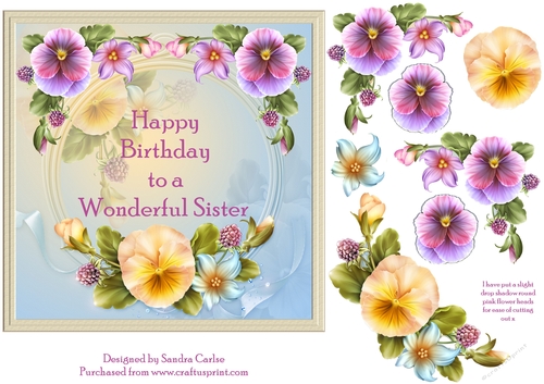 Happy Birthday Sister Floral Topper 