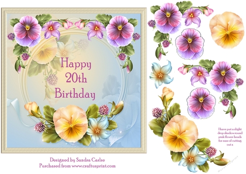 Happy 20th Birthday Floral Topper
