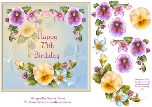 Happy 75th Birthday Floral Topper