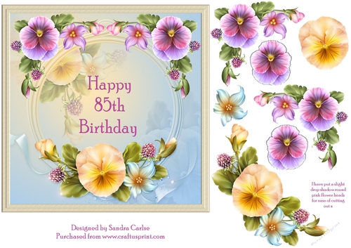 Happy 85th Birthday Floral Topper