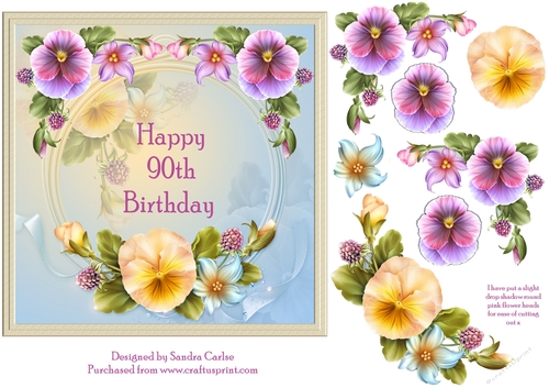 Happy 90th Birthday Floral Topper
