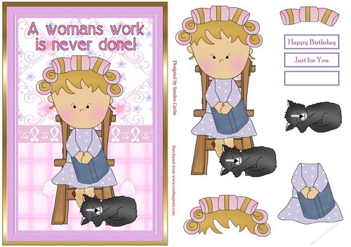 A Womans Work Decoupage Topper 10