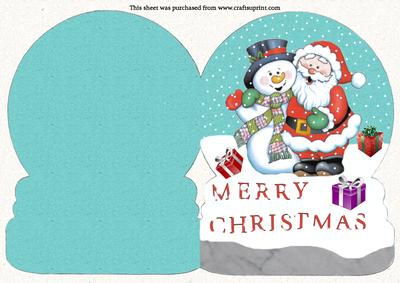 Christmas Santa in the Snow Shaped Card