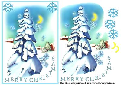 White Christmas Decoupage Topper