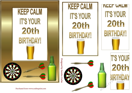 Keep Calm 20th Birthday Topper