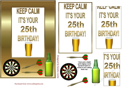 Keep Calm 25th Birthday Topper