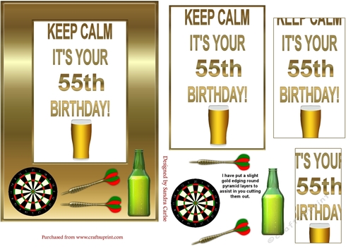 Keep Calm 55th Birthday Topper