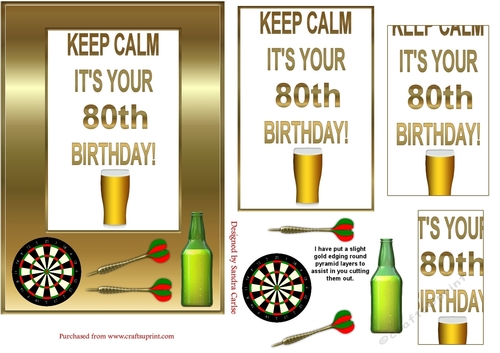 Keep Calm 80th Birthday Topper