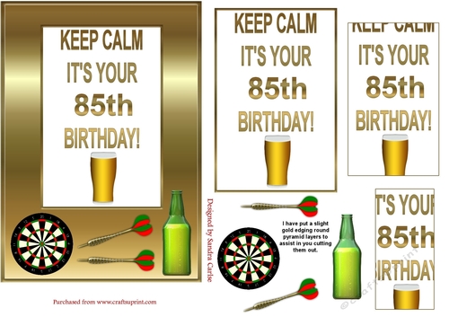 Keep Calm 85th Birthday Topper