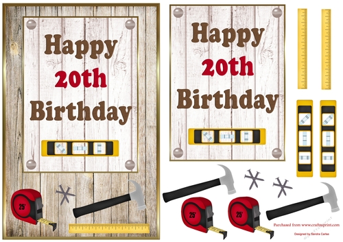 Wood Panel 20th Birthday Topper