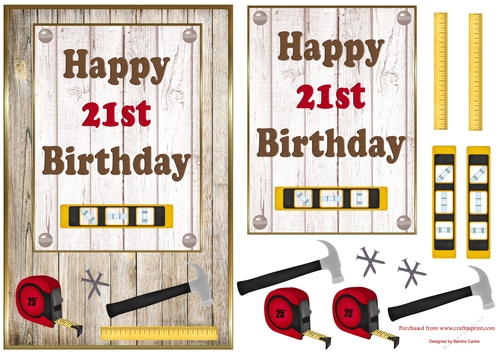 Wood Panel 21st Birthday Topper