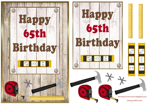 Wood Panel 65th Birthday Topper