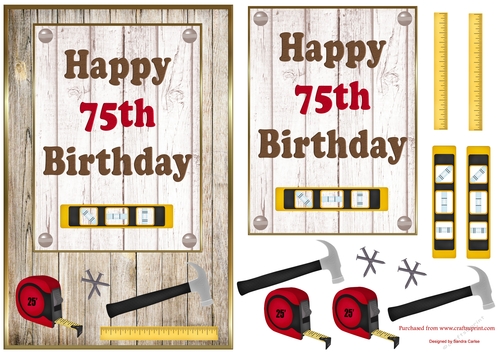 Wood Panel 75th Birthday Topper