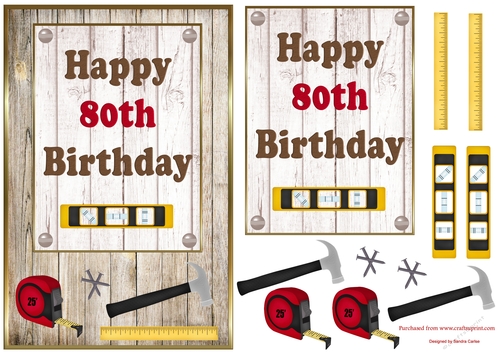 Wood Panel 80th Birthday Topper