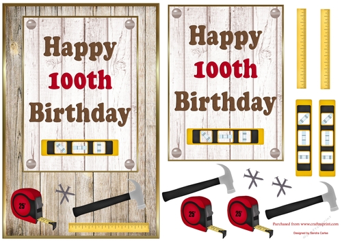 Wood Panel 100th Birthday Topper