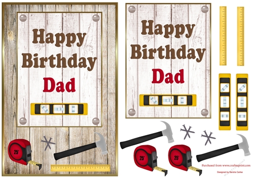 Wood Panel Dad Birthday Topper