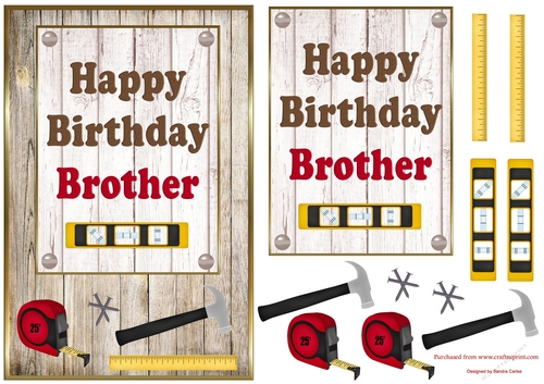 Wood Panel Brother Birthday Topper