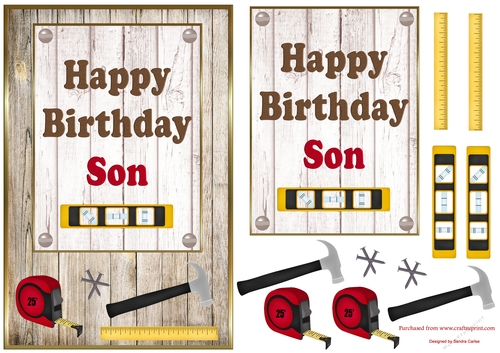 Wood Panel Son Birthday Topper
