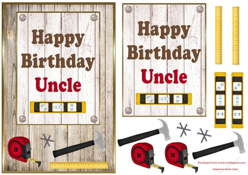 Wood Panel Uncle Birthday Topper
