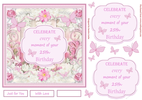 Celebrate 25th Birthday Topper