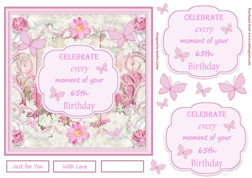 Celebrate 65th Birthday Topper