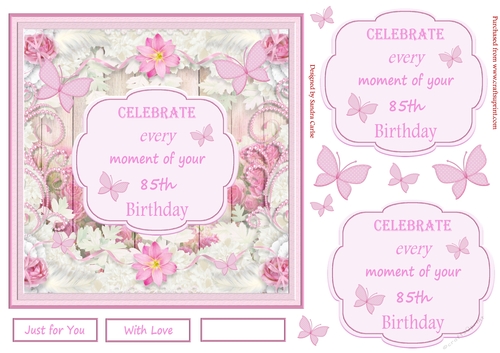 Decoupage 85th Birthday 3D Quick Card