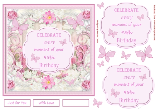 Decoupage 95th Birthday 3D Quick Card