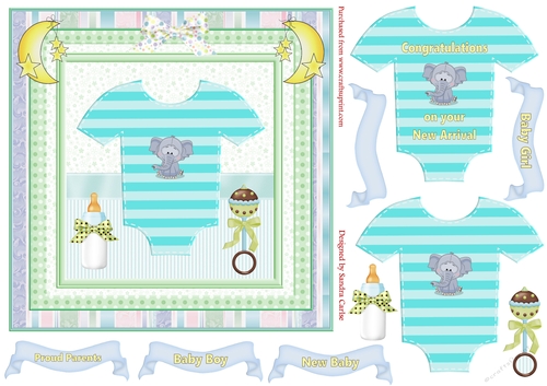 New Baby 3D Decoupage Topper 8