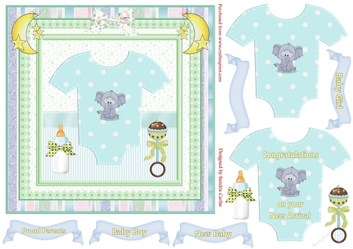 New Baby 3D Decoupage Topper 11