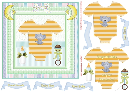 New Baby 3D Decoupage Topper 12