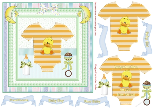 New Baby 3D Decoupage Topper 13