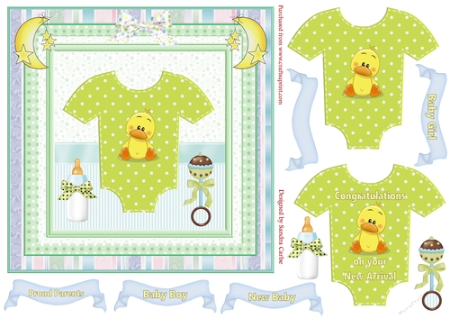 New Baby 3D Decoupage Topper 14