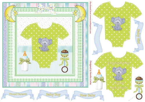 New Baby 3D Decoupage Topper 15