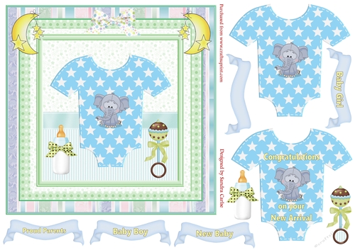 New Baby 3D Decoupage Topper 16