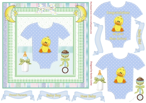 New Baby 3D Decoupage Topper 18