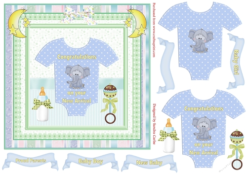 New Baby 3D Decoupage Topper 19