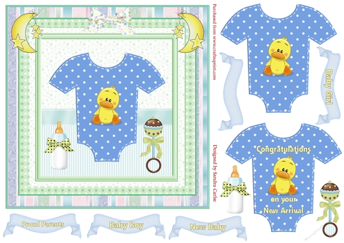 New Baby 3D Decoupage Topper 22
