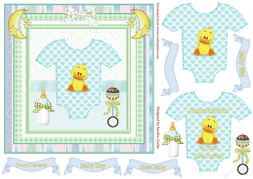 New Baby 3D Decoupage Topper 24