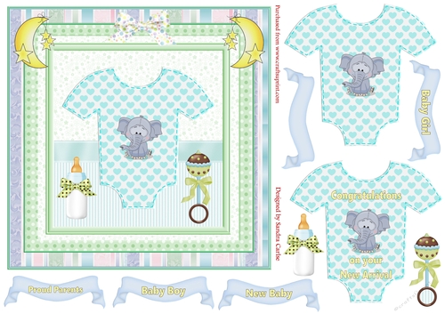 New Baby 3D Decoupage Topper 25
