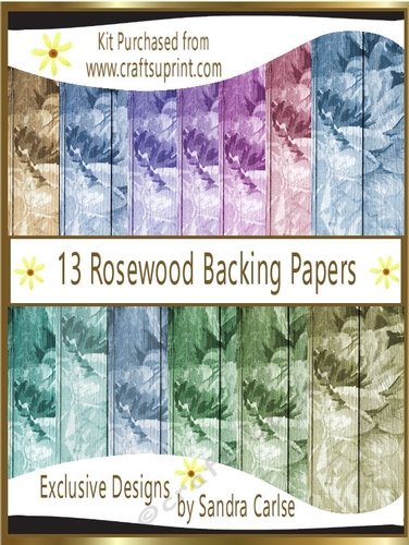 Rosewood 13 x A4 Backing Papers kit